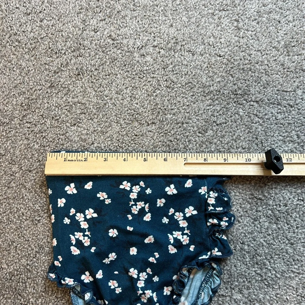 posh‎ peanut Baby Girl 18-24m blue bamboo Floral Ruffle Bloomers Diaper Cover